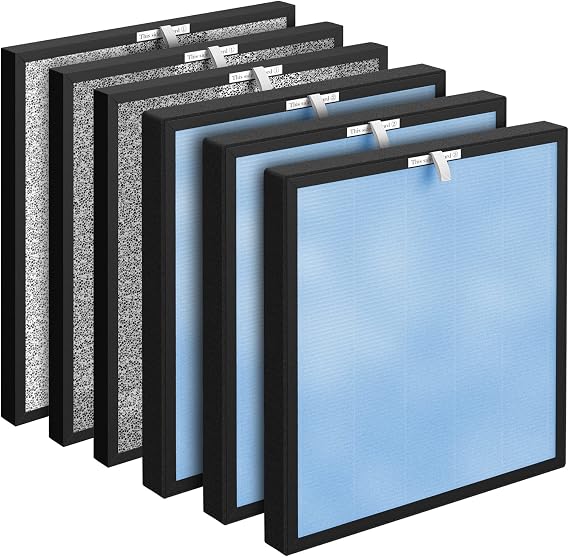 3 Packs HSP001 Filter Replacement Compatible with HSP001 Air Cleaner Purifier with H13 True HEPA Filter, Activated Carbon, Pre-Filter & Cold Catalyst Filters