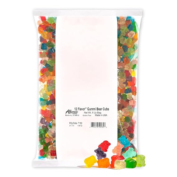 Albanese Candy, 12 Flavor Gummi Bear Cubs, 5-pound Bag