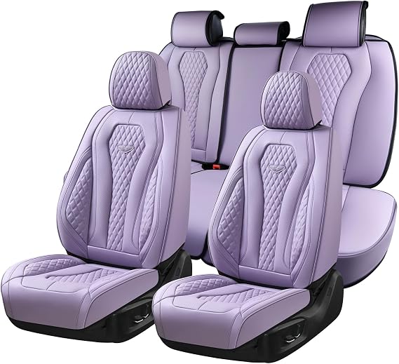 Coverado Seat Covers Full Set, Purple Car Seat Covers, Automotive Car Seat Cover, Car Seat Cushion, Driver Seat Covers Front Seats Back Seat Covers, Car Seat Protector Universal Fit Most Cars