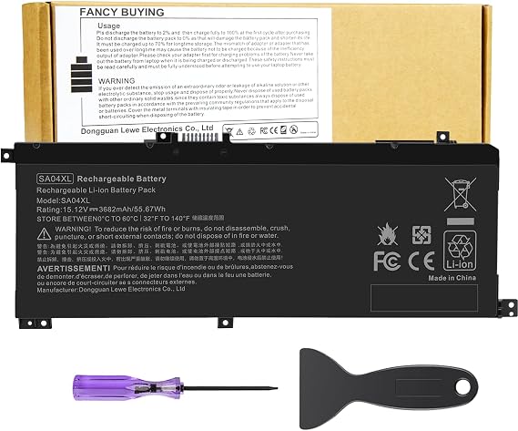 SA04XL SAO4XL Battery for HP Envy X360 15m-ds0011dx 15m-dr0012dx 15m-dr0011dx 15m-ds0 15m-dr0 15t-dr100 15m-dr1 17t-cg100 17-cg100 15M-DR 15M-DS SA04055XL L43267-005 L43248-AC2 HSTNN-OB1F