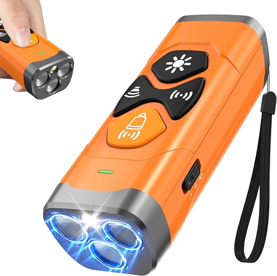 Dog Bark Deterrent Devices | Stop Your & Neighbors Dog Barking | 3X Ultrasonic & 23ft Range Anti Barking Device | Dog Behavior Correction Training Indoor Outdoor