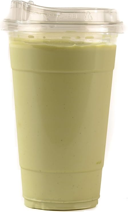 EcoQuality [250 Pack 24 oz Clear Plastic Cups with Sip-Through Lids Disposable PET Cups for Iced Coffee, Smoothies, Juice, Soda, Parfaits, Parties