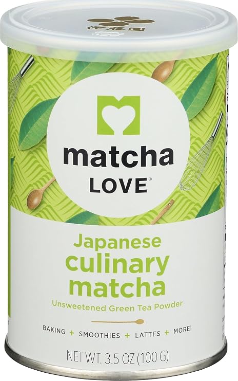 Matcha Love Culinary Matcha 3.5 Ounce Finely Milled Green Tea Leaves, Japanese Style Matcha Powder
