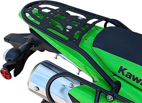 PMRACKS KLX300 / KLX300SM Rear Luggage Rack (2024-Present), Steel Cargo/Luggage Carrier, Low Profile Powder Coated Single Tube Frame, Compatible with Side Racks & Dry Bags, Motorcycle Accessories