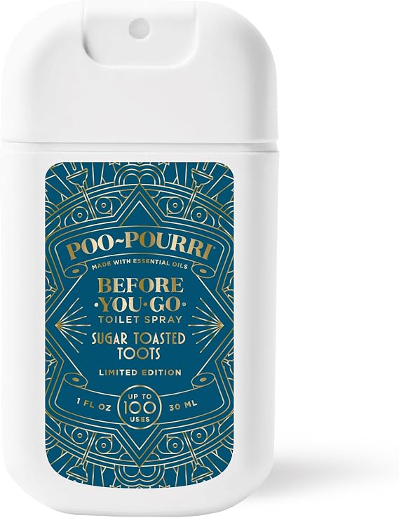 Poo-Pouri Before-You-Go Holiday Pocket Sprayer, Sugar Toasted Toots, 1 Fl Oz - Frosted Vanilla, Coconut and Mint