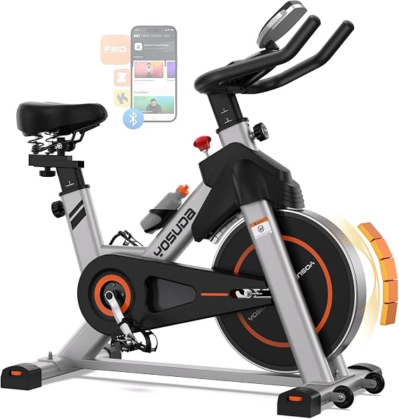 YOSUDA Exercise Bike, Magnetic Friction Stationary Bike with App Training