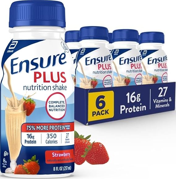 Ensure Plus Strawberry Nutrition Shake, 6 Pack