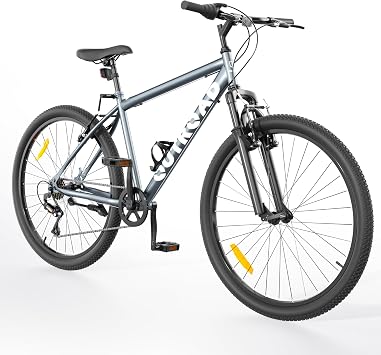 Outroad 26 Inch Mountain Bike, 7-Speed Adult Bike with Dual V/Disc Brakes, High-Carbon Steel Outdoor Cycling Bike for Men and Women