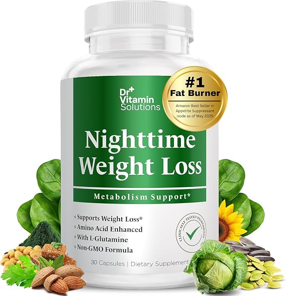 Nighttime Fat Burner for Women, Weight Loss & Appetite Suppressant, 30 Ct