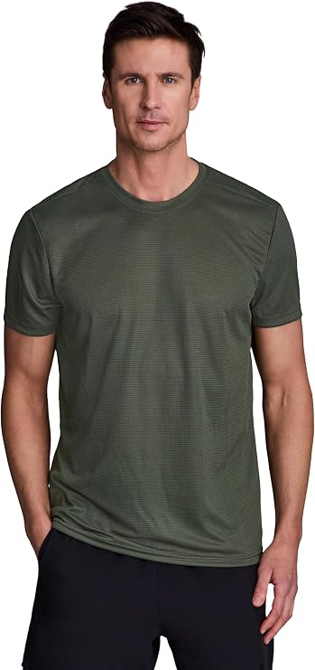 RBX Active Men's Workout Top Running Shirt, X-Dri Quick Drying Moisture Wicking Short Sleeve Crewneck T-Shirt Gym Tee