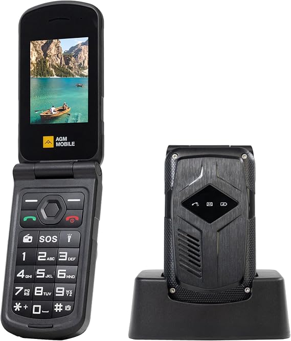 AGM M10 Rugged Basic Flip Phone 4G機能携帯電話 シンプル携帯電話 ポケットサイズ 防水 落下防止 スピードダイヤル 大きなフォント & ビッグボタン、98dB スピーカー、デュアルSIM、T-Mobile専用