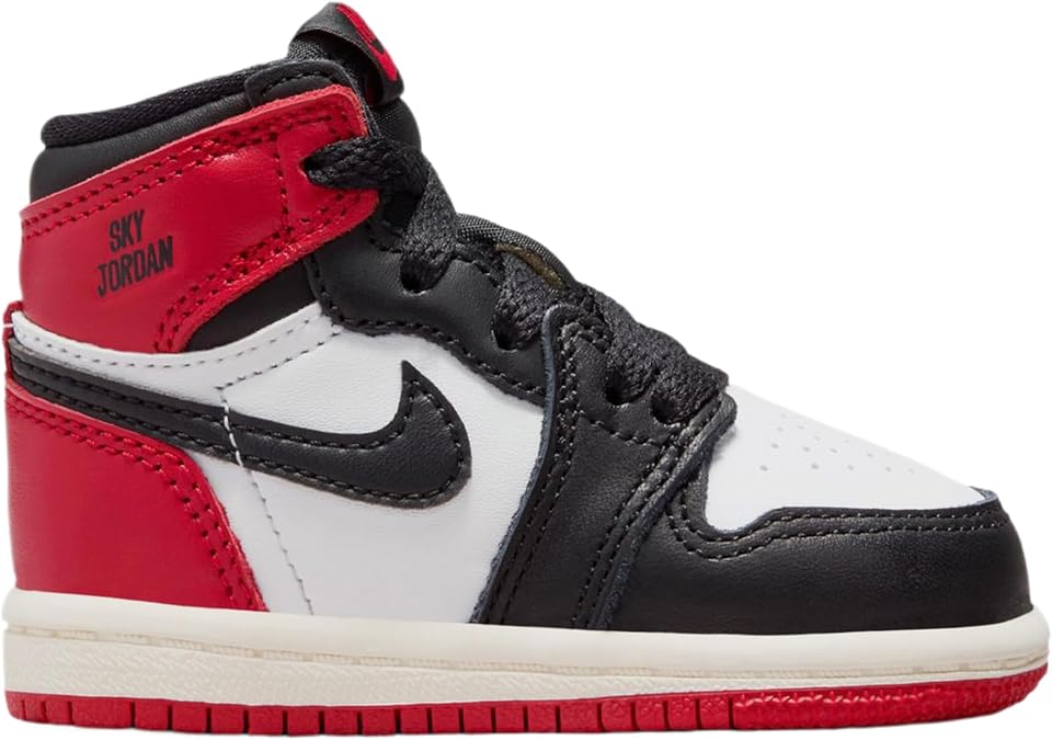 Air Jordan Kids' 1 Retro High OG Black Toe Reimagined (TD)