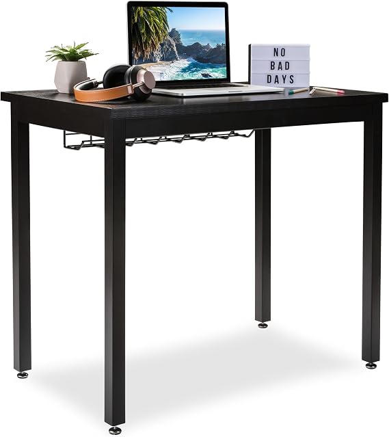 The Office Oasis small computer desk with cable management tray 36 inches long Black