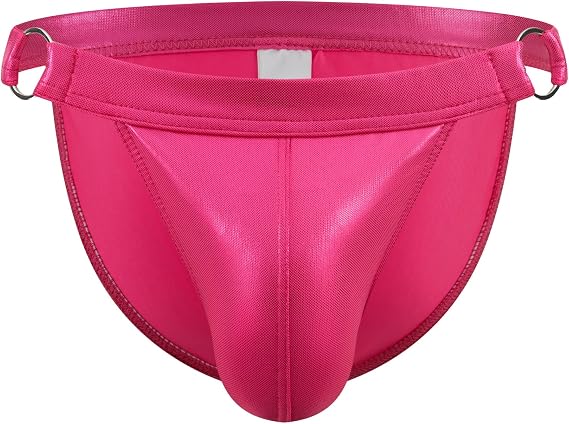 cloudmall Men's Swimwear Sexy Bikini Briefs Shiny Metallic G-String Thong Jockstrap Underwear