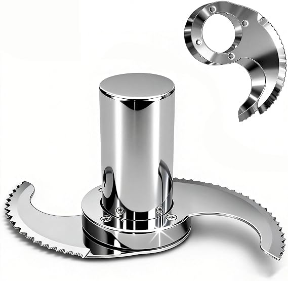 27055 Serrated Blade Set for Robot Coupe R2, R2A, R2N, R2B, R2U, R201 | Stainless Steel Casing, Microplastic-Free, Resists Cracking & Chipping & Grease, Easily Handle Hard Ingredients, Durable