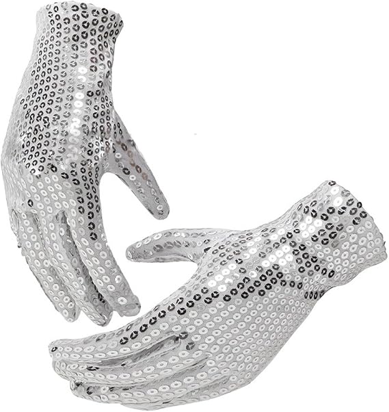 Unisex Cosplay Sequin Gloves for Stage Performance Halloween Xmas Birthday Party