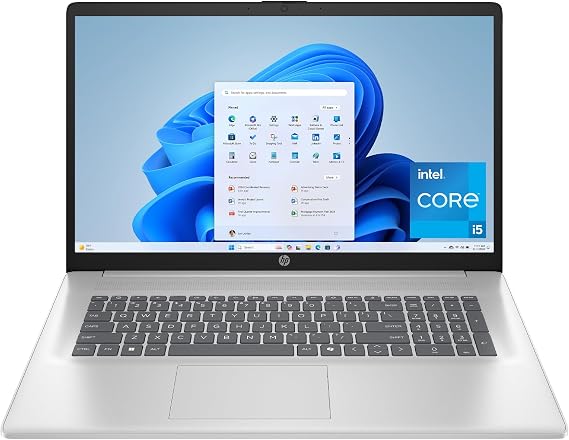 HP 17.3 inch Laptop, FHD Display, Intel Core i5-1334U, 16 GB RAM, 512 GB SSD, Intel Iris Xe Graphics, Windows 11 Home, Natural Silver, 17-cn3399nr