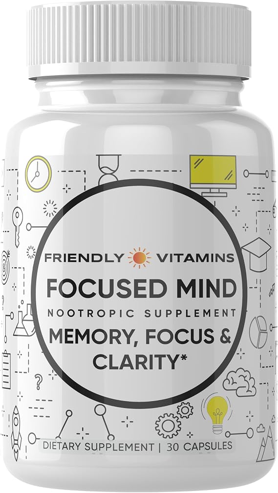 Focused Mind Daily Brain Supplement for Memory and Focus Support | Nootropic for Concentration, Mental Clarity, and Brain Energy | Cognitive Supplement for Work, School, or Everyday Demands
