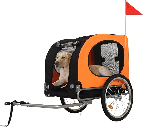 Bicycle Dog Carrier - 88Lbs Capacity Pet Bike Trailer with 19" Air Tires,Foldable Dog Trailer for Bike | with 600d Durable Waterproof Oxford Cloth | Universal Coupler | for Medium/Large Pets