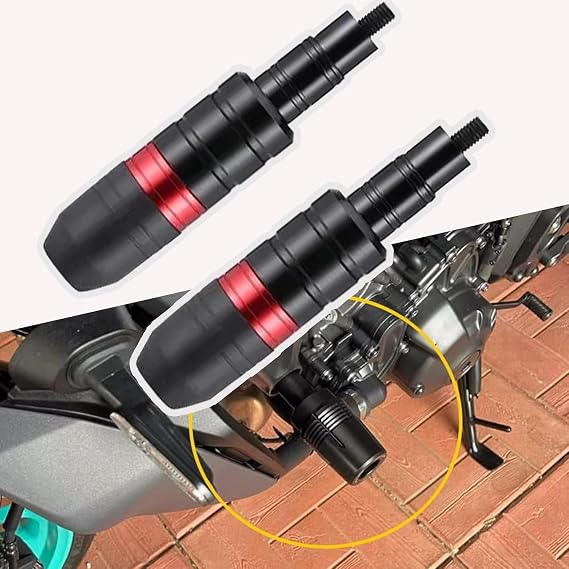 Motorcycle Frame Sliders for Yamaha Tracer 9 GT 2021 2022 2023 2024 2025 2026, Aluminum Motorcycle Engine Guard Protector, Exhaust Anti Crash Accessories,B-Red
