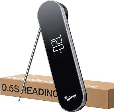 Typhur InstaProbe Core 0.5 Sec Instant Read Meat Thermometer Digital with Readable Display in Sunlight for Cooking, Professional Thermometer with IP67 Waterproof for Grill, BBQ, Cooking, Smoker