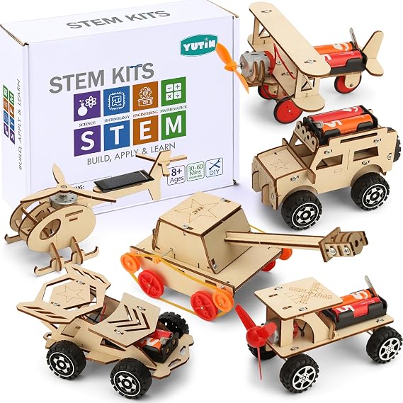 STEM Kits for Kids Age 8-10 10-12, 6 Set Wood Building Projects Crafts 6-8