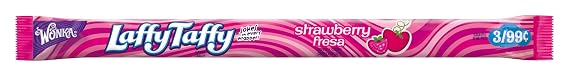 Wonka Laffy Taffy Rope, Strawberry, 0.81-Ounce Packages (Pack of 96)