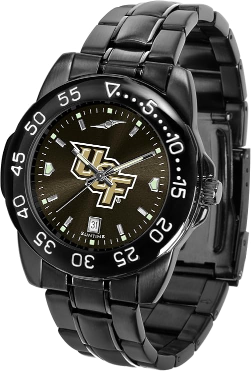 SunTime Men's Fantom Sport Collegiate Team Watch Black with Shiny Anochrome Dial