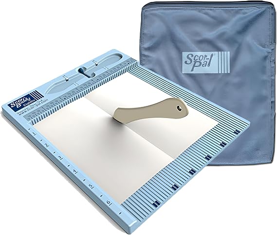 Scor-Buddy Mini Scoring Board, 6.75" x 7", 1/8" Space Grooves, Portable Scoring Tool for Card Making and Paper Crafts