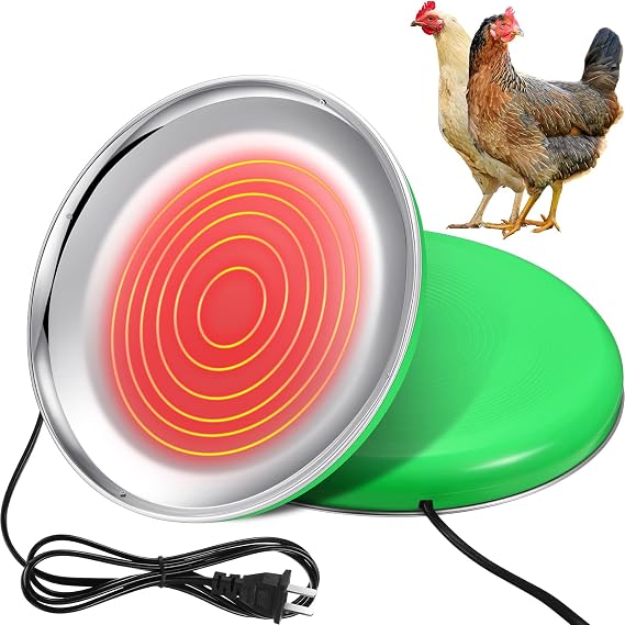 Riakrum Chicken Heated Water Base 110v 38w, 8.3 x 8.3 Inches, Green