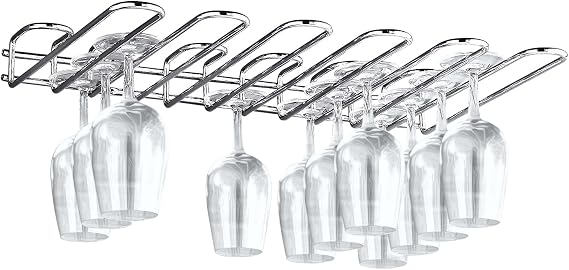 Paderno World Cuisine Chromed Steel Wall Mounted Glass Rack