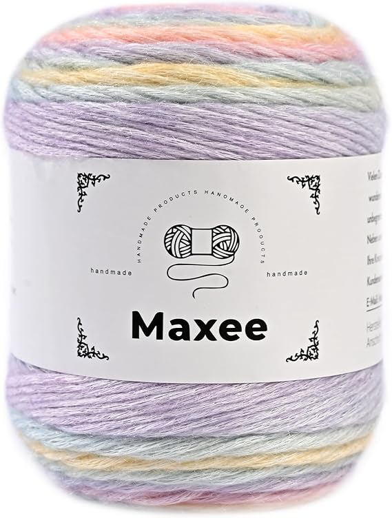 Maxee Gradient Yarn 100 g 250 Mete Cupcakes Bobbel Multicoloured Gradient Crochet Yarn Hand Knit Crochet Cotton Knitting Yarn for Jumper Hats