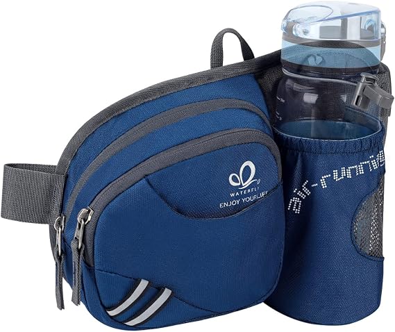 WATERFLY Hiking Fanny Pack with Water Bottle Holder Hiker Walker Waist Bag