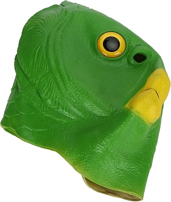 POCREATION Green Fish Latex Full Face Mask with Sunglasses, Necklace, Cigar Props, 13x8.7x0.4 Inches, Costume Party Supplies