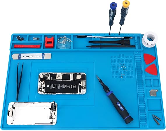STREBITO Silicone Soldering Repair Mat Magnetic Work Mat 17.7''x11.8''