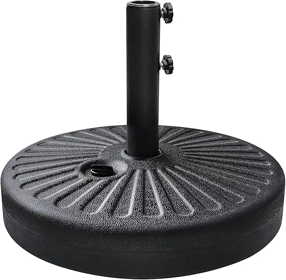 EliteShade USA 18" 82LBS Capacity Heavy Duty Patio Umbrella Stand, Water or Sand Filled Base, Rust-Free Outdoor Holder with 2 Adjustable Knobs for Backyard, Deck, Lawn, Poolside Fits 1.5"-1.9" Poles