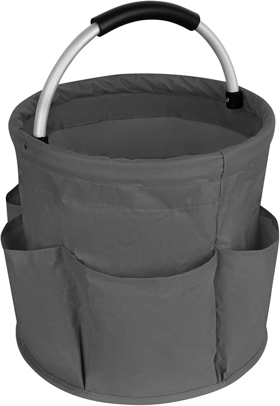 Collapsible Basket with Handles: Picnic, Beach, Garden Harvest(Dark Grey)
