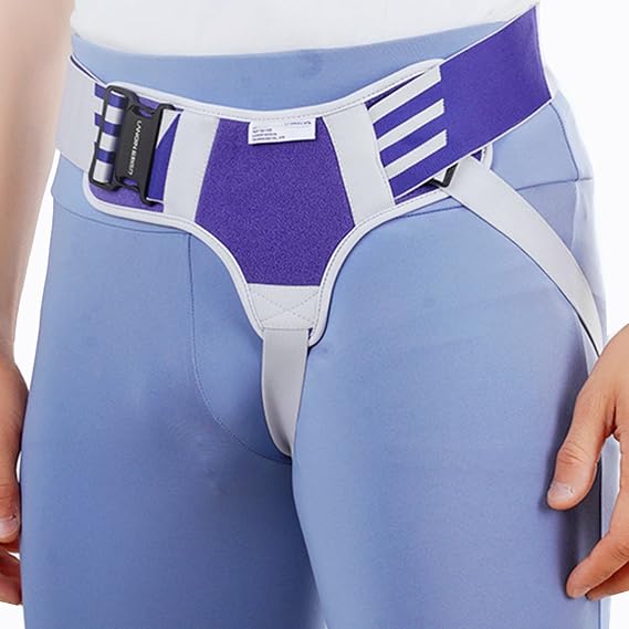 Left Hernia Belt for Women, Hernia Support Belt with 2 Removable Compression Pads, Adjustable Groin Truss(Medium)
