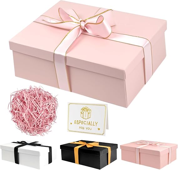 Pink Gift Boxes with Lids Large 25x18x8.5cm