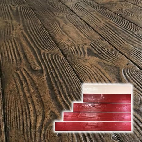 11" Natural Wood Grain Concrete Stamps Set of 5 | Made in USA | Polyurethane Rigid & Flexible Mats, Decorative Wood Plank Texture for Patios, Walkways & Driveways SM 5300/S-5