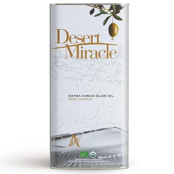 Desert Miracle Organic Extra Virgin Olive Oil, High Polyphenol, 5 L Can