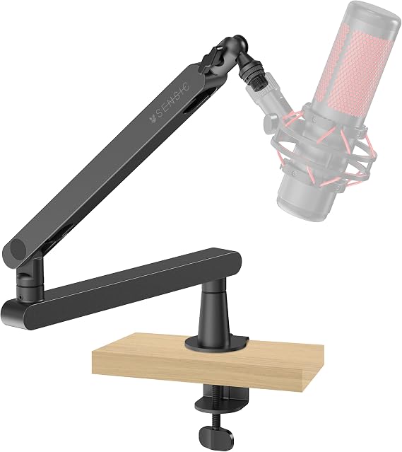 Sensic SA-30 LP Low Profile Microphone Boom Arm, 360 Rotatable Mic Stand, Low Profile Microphone arm for streaming with Cable Management, Professional Mic Arm, Mic Boom Arm Black