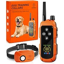 Shock Collar for Dogs(25-150lbs) - 4000FT Dog Training Collar with Remote, Waterproof E Collar with 4 Training Modes, Rechargeable E-Collar with Flashlight for All Large Medium Breeds