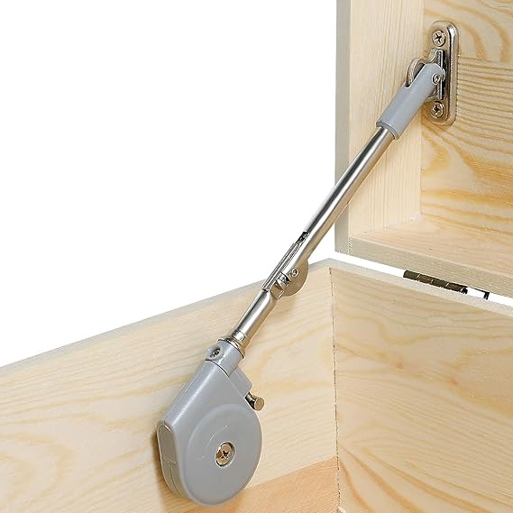 Lid Stay 105 Degree Open with Soft Close, Lid Support for Toy Box and Upward Top-Opening Flap Doors, Easy to Install