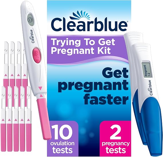 Clearblue Digital Ovulation & Pregnancy Tests, Trying For A Baby Bundle, Get Pregnant Faster, 10 Ovulation & 2 Digital Pregnancy Tests with Weeks Indicator, Packaging May Vary