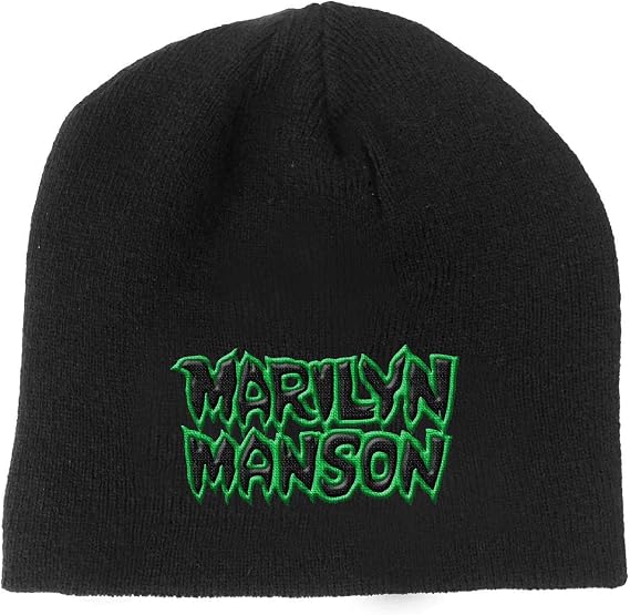 Marilyn Manson Beanie Hat Band Logo Say10 Official Black Size One Size