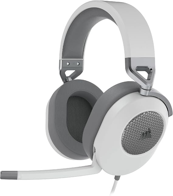 Corsair HS65 SURROUND Multiplatform Wired Gaming Headset - Dolby 7.1 Surround Sound - SonarWorks SoundID - iCUE Compatible - PC, Mac, PS5, PS4, Xbox, Nintendo Switch, Mobile - White