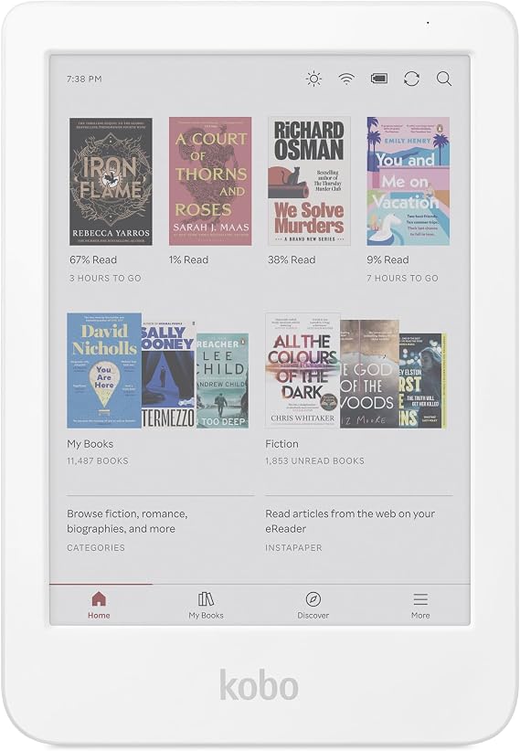 Kobo Clara Colour eReader, 6” Colour E Ink, Waterproof, White | 6” Colour E Ink Kaleido 3, Dark Mode, Waterproof, eBooks, Audiobooks, 16GB