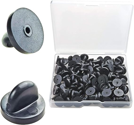 100pcs PVC Rubber Pin Backs, Rubber Lapel Pin Backs