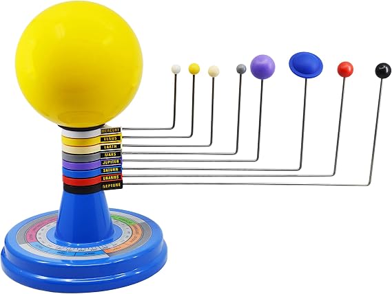 EISCO Solar System Model, 13" - Three Dimensional - Shows Relative Position and Motion of Planets Around The Sun - Includes Experiment Guide